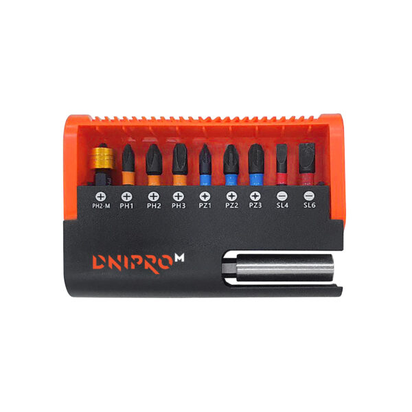 Torziós ütvecsavarozó bit készlet Dnipro-M (10 részes)