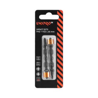 Torziós ütvecsavarozó bit Dnipro-M PH2-PZ2 65 mm (2 db)